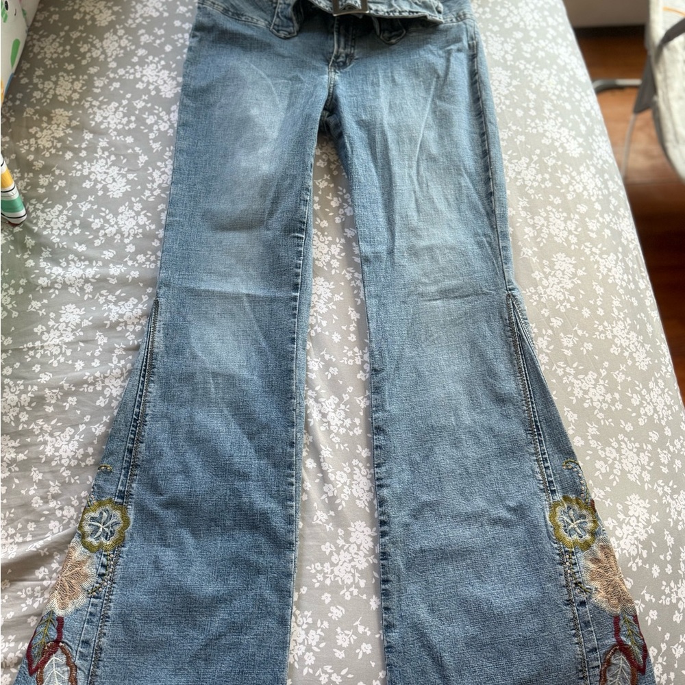 Z. Cavaricci Blue Flare Wide Leg Jeans